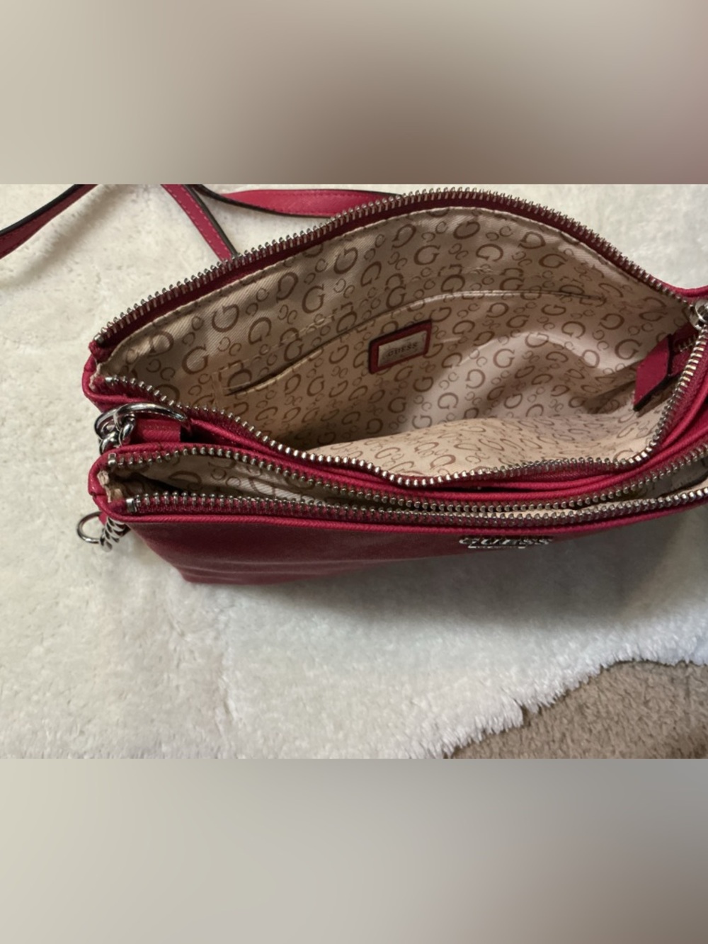 GUESS Pink Chain-Accent Crossbody Bag - Picture 3 of 3